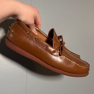 Club Room Tan Leather Boat Shoes